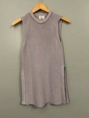 Aritzia Wilfred Lilac Ribbed Sleeveless Knit Sweater Vest XS